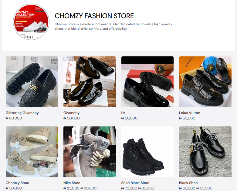 Website Design shoe business